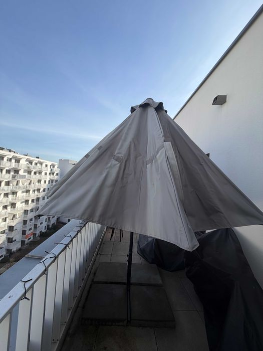 Duży parasol ogrodowy 460×275×245 cm + 4 płyty betonowe obciążające