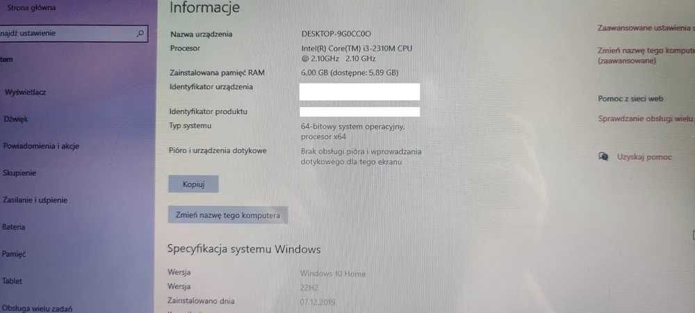 Acer V3-571 - 15,6 cala -Core i3 4x2,10 GHz -6GB Ram -256GB SSD -Win10