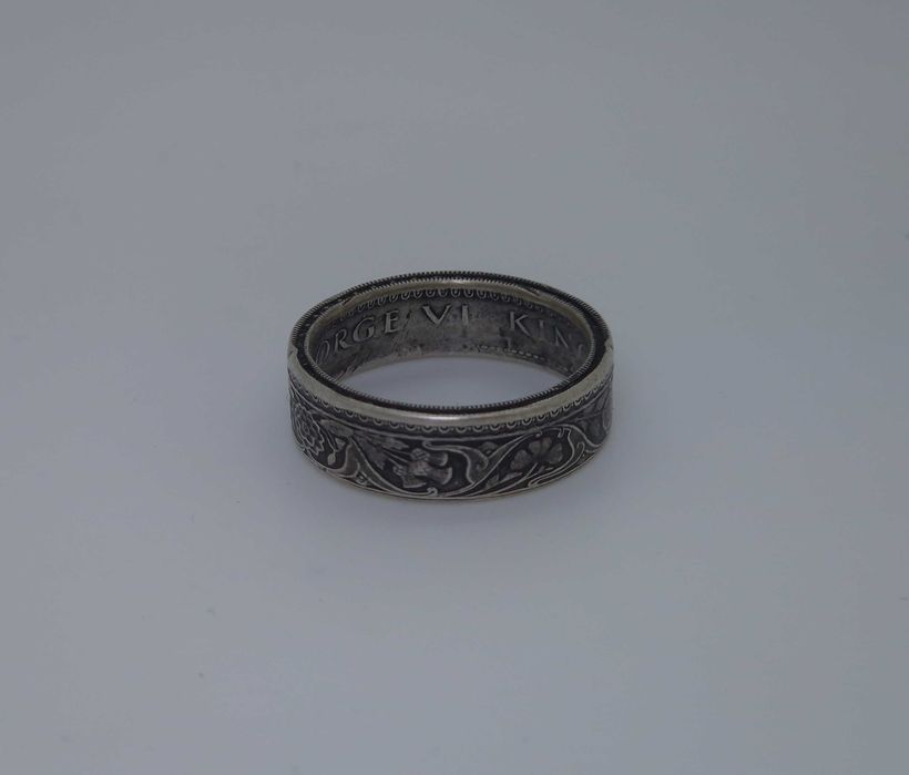 Obrączka z monety Half Rupee, coinring