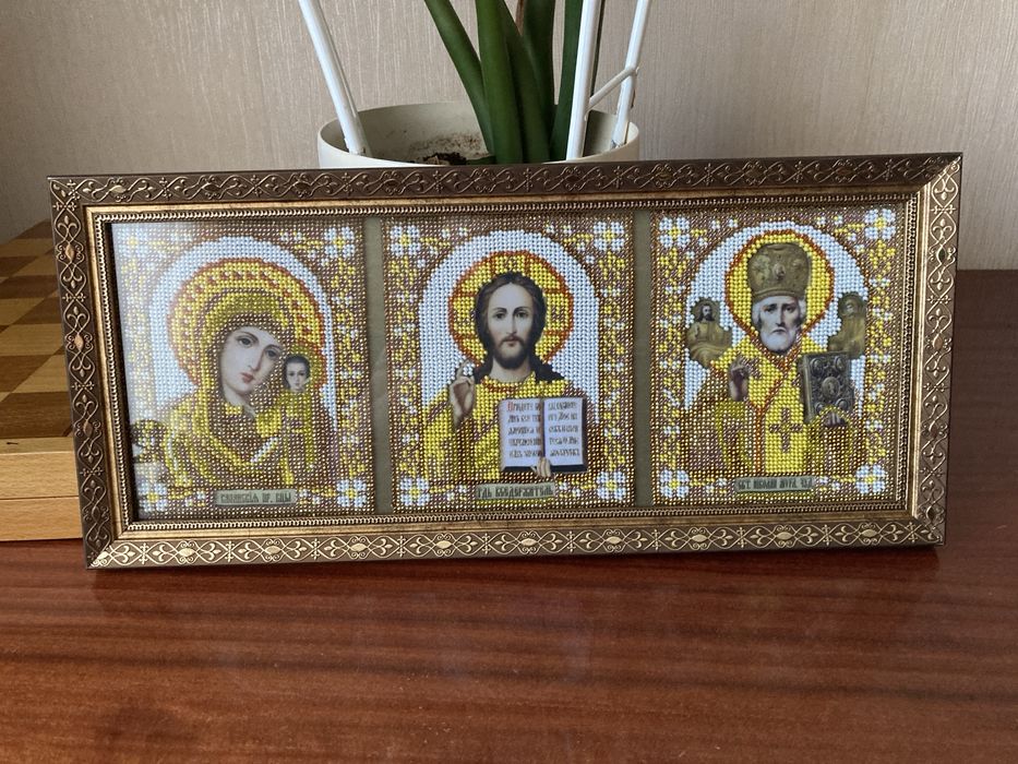 Вышитая икона «ТРИПТИХ»