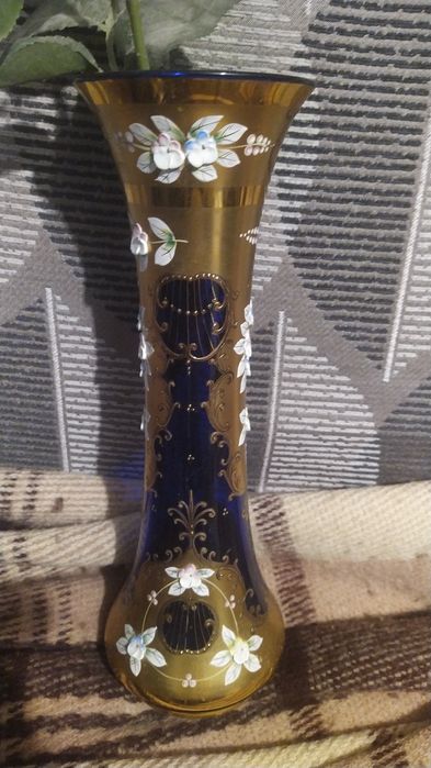 Ваза скло думаю богемське 30см ціла