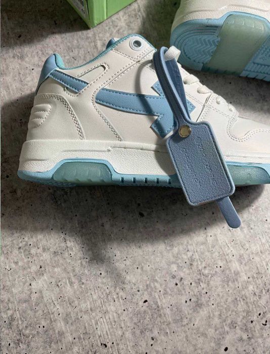 ‼️РОЗПРОДАЖ‼️ Кросівки Off-White Office white/blue біло-голубі офвайт