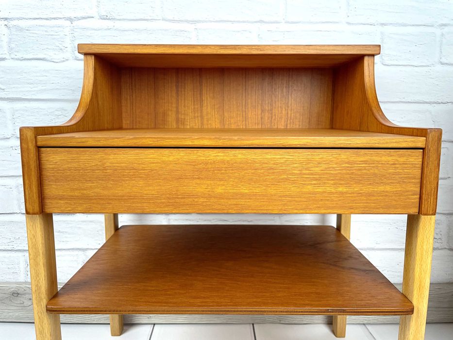 Tekowe szafki nocne, Szwecja, lata 50 – Mid-Century, skandynawski, PRL