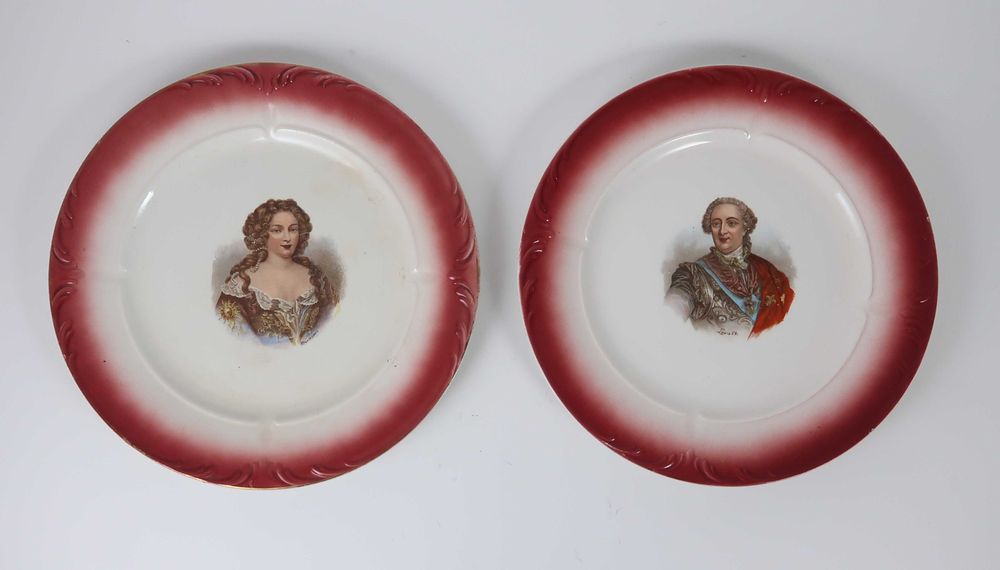 Pratos Nobreza Francesa - Faiança Pexonne finais do Séc. XIX