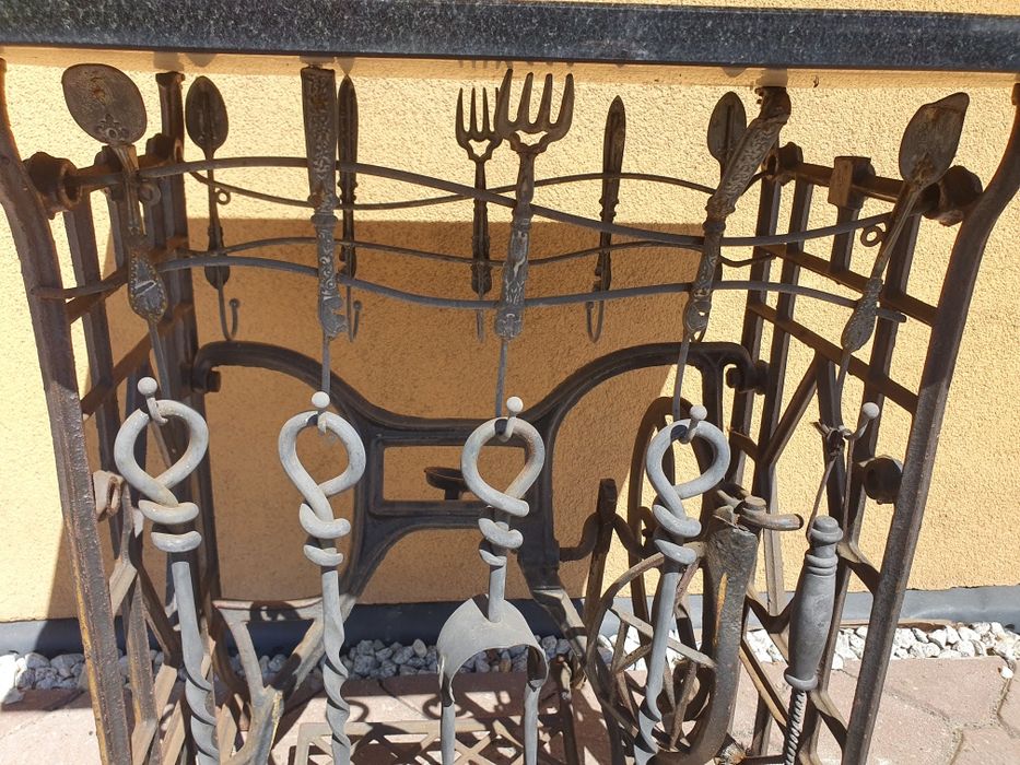 Stojak stół blat kamienny singler