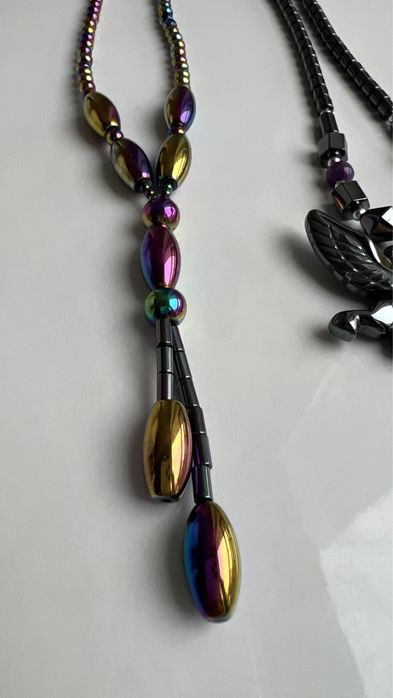 Бусы гематит и аметист,радужный гематит.