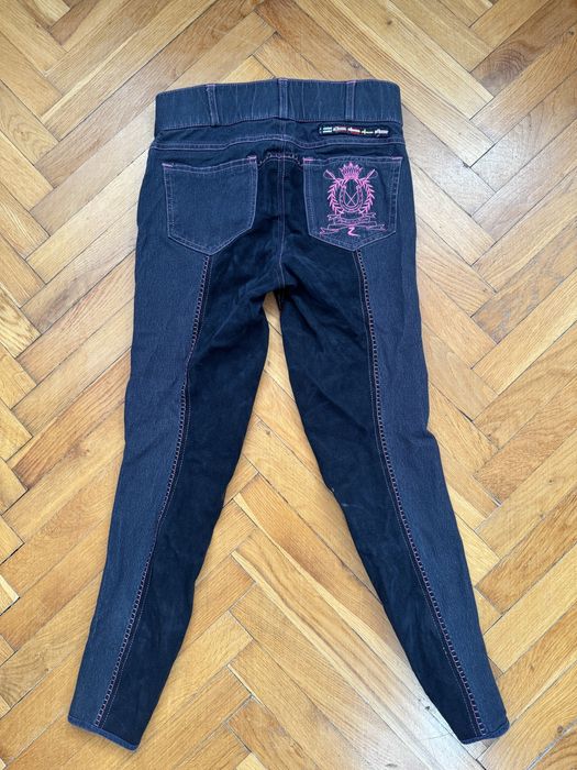 Horze jeansowe bryczesy do jazdy konnej spodnie jeździeckie 150 12lat