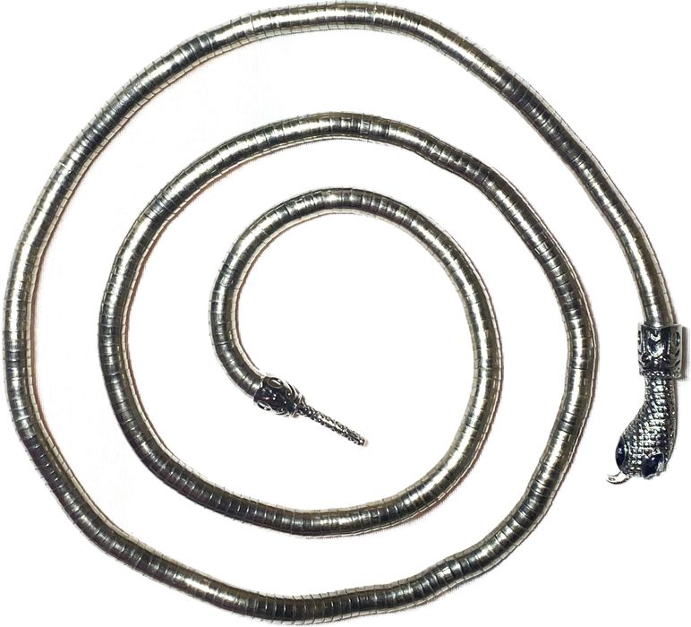 прикраса кольє чокер трансформер змія на шию сріблястий