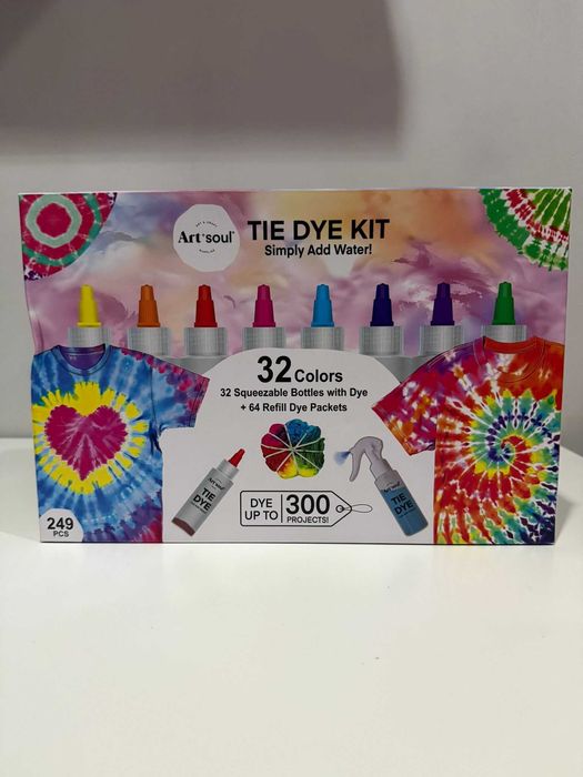 Kit de Tie Dye Art’s Soul – 32 Cores + 64 Pacotes de Refil