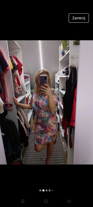 Sukienka wiosna komunia kwiatki 36 piękna kolorowa S