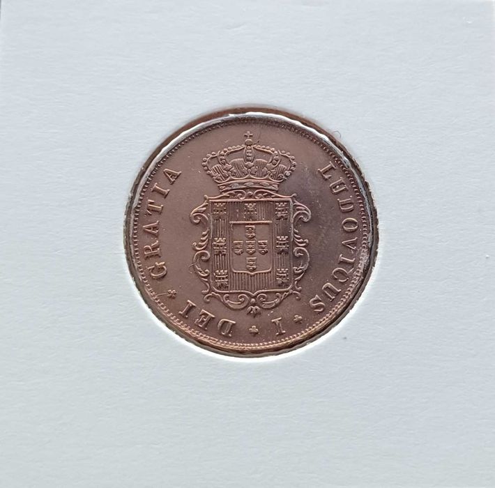 Moeda de Portugal - 3 réis de 1868 Rei D. Luiz I