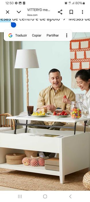 Mesa de centro branca marca IKEA