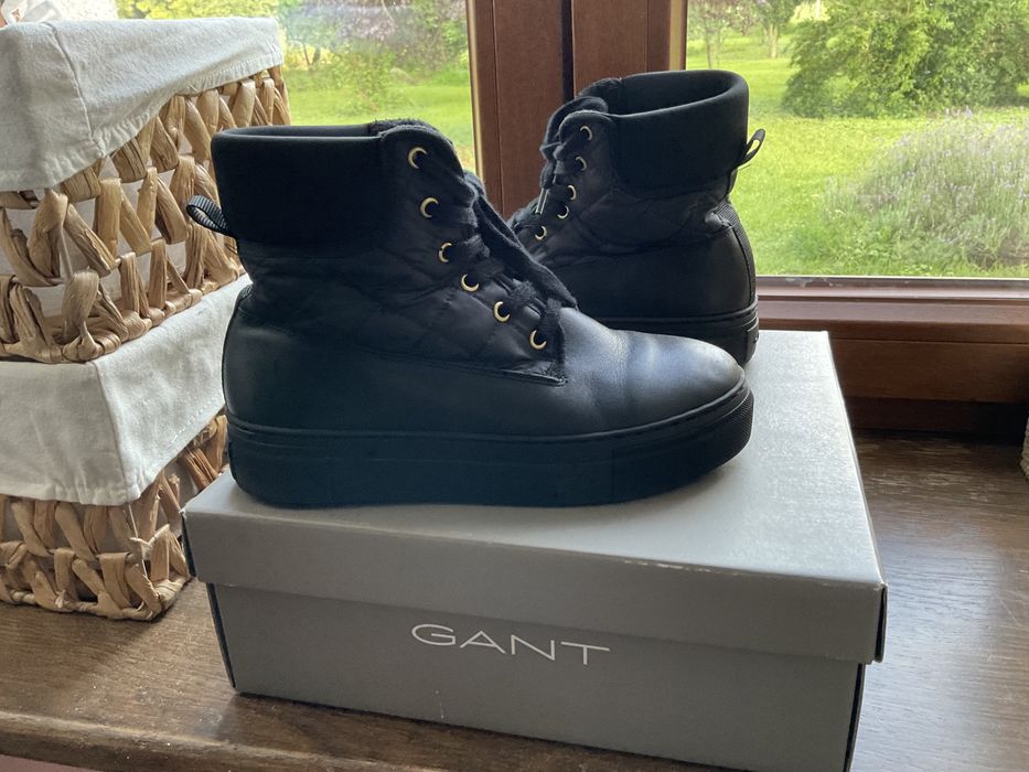 Botki Gant Vanna Wiązane Skóra Naturalna Pikowane 37