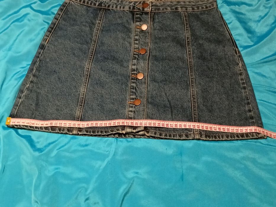 Spódnica mini jeansowa z guzikami XL | y2k vintage