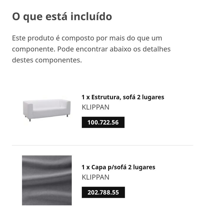 Sofá Klippan (ainda embalado)