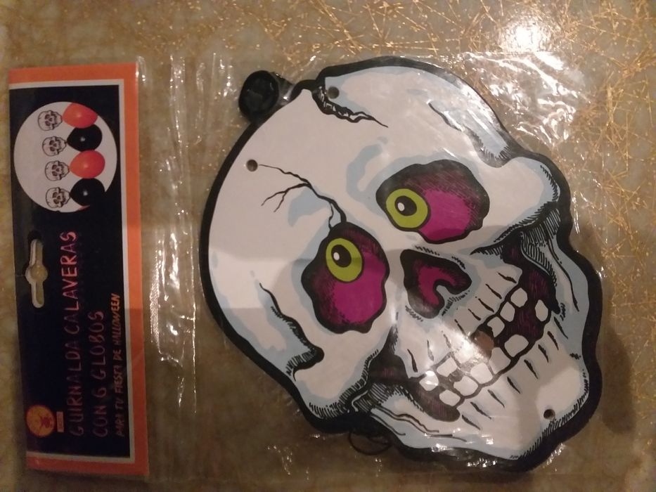 Conjunto de balões com caveiras Halloween (novo)