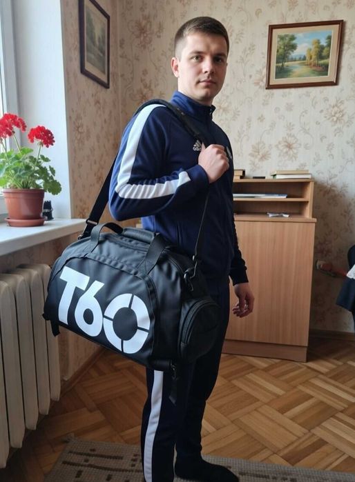 Спортивна сумка рюкзак 35 л чорна для залу й подорожей