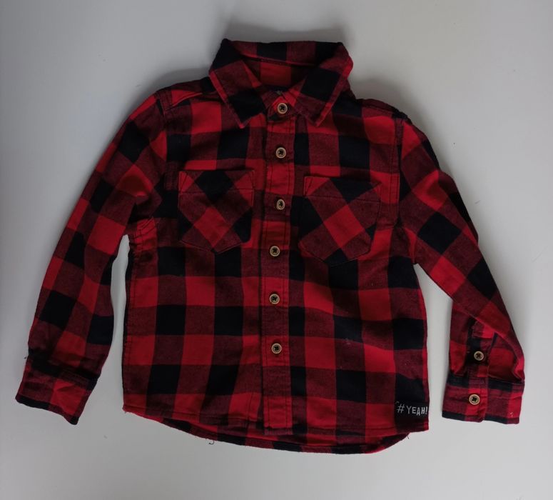 Koszula flanelowa w kratę, rozm.98