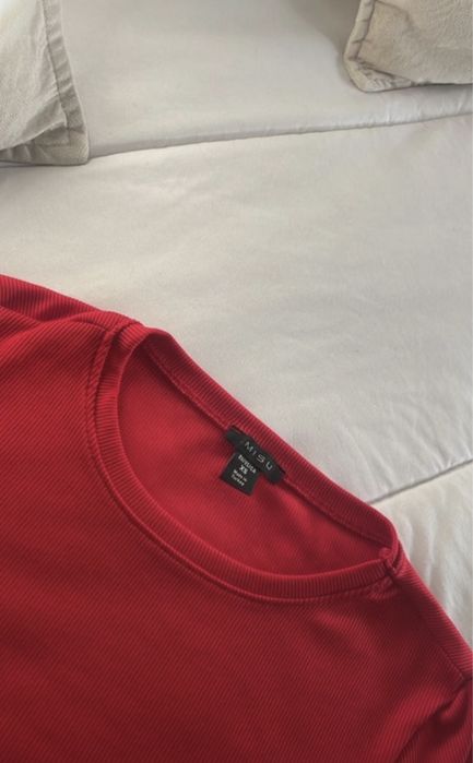 Top camisola vermelha