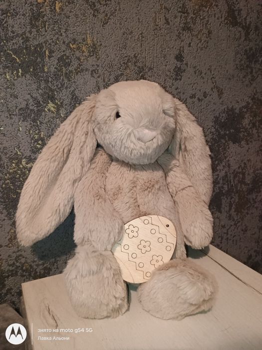 Оригінальний кролик Jellycat Bashful Bunny м'яка іграшка заяць колір беж
