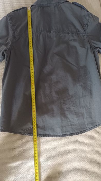 Szaro stalowa koszula z krótkim rękawem,  NEXT rozm  134