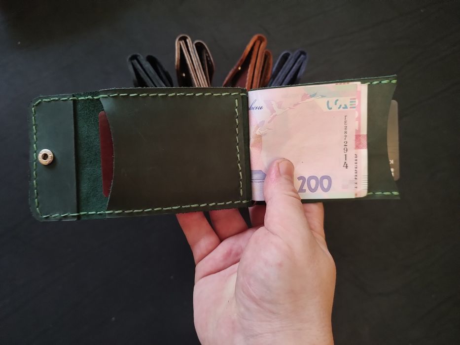 Зажим для денег прижим длякупюр кошелёк натуральна кожа
