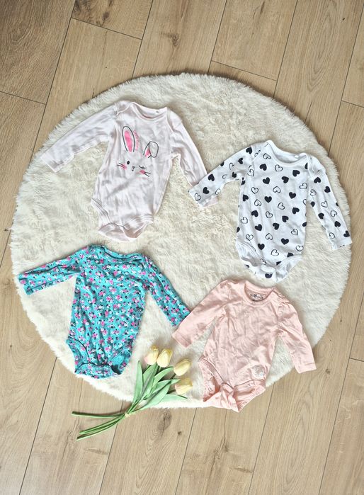 Zestaw body dla dziewczynki z długim rękawem 62 68 długim rekaw paczka