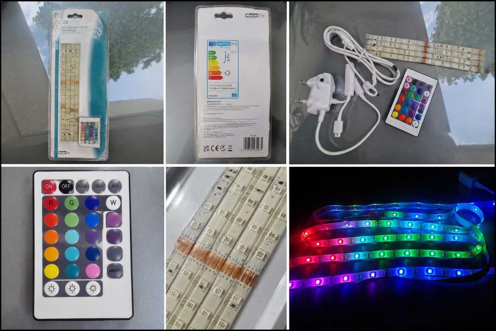 Zestaw elastycznych taśm LED RGB z pilotem