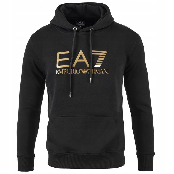 Ea7 Emporio Armani Bluza Kaptur Złote Logo R. S