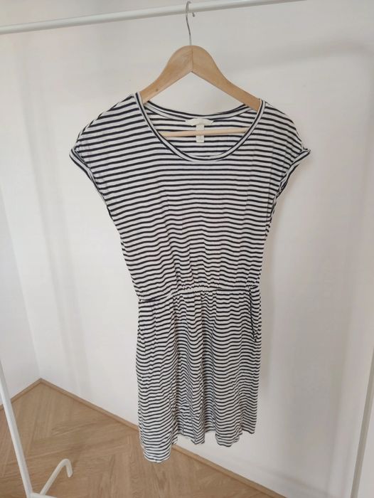 Sukienka dresowa H&M w paski