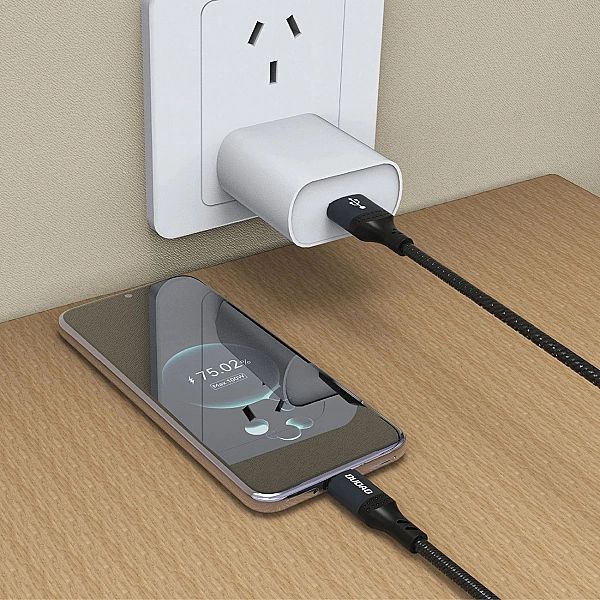 Kabel Dudao L3ST USB-A - USB-C 5A 1,2m w oplocie - czarny