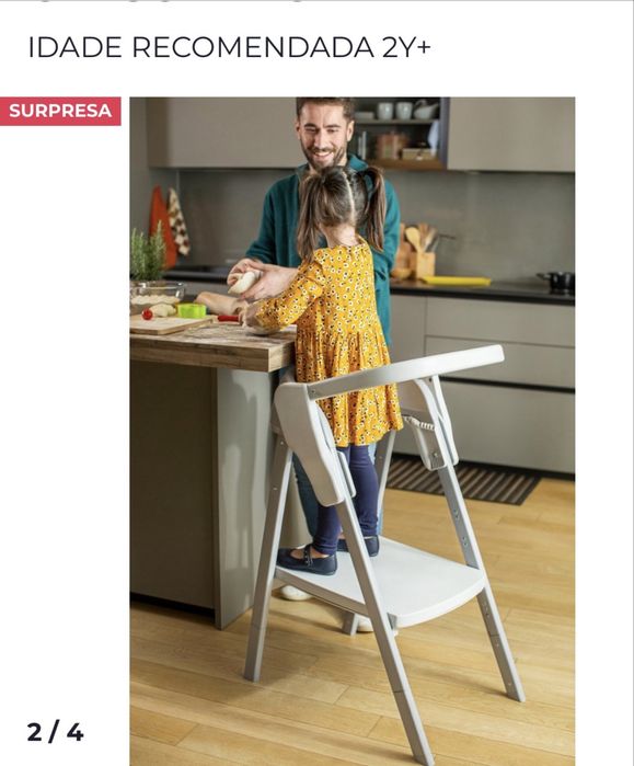 Cadeira de alimentaçāo da Chicco com torre  de aprendizagem