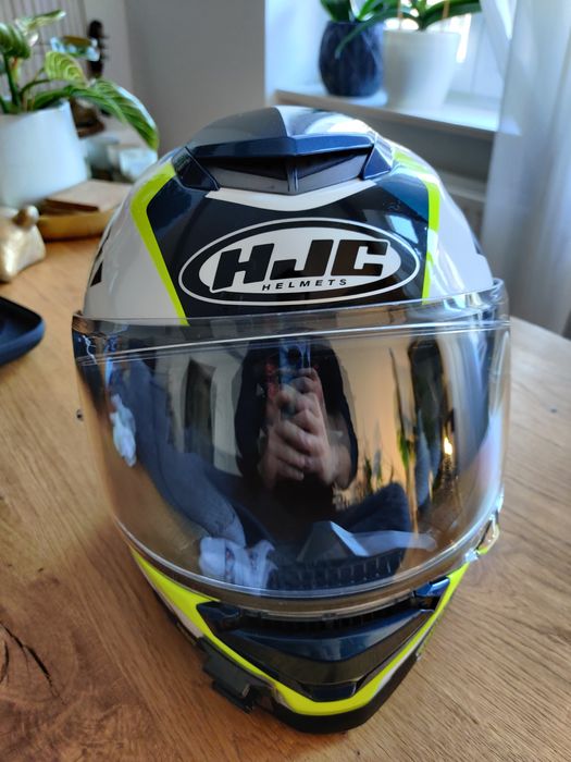 Kask motocyklowy hjc Rpha 71 hapel rozmiar m niebieski żółty