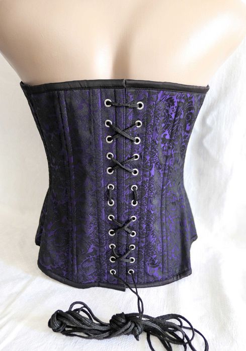 Вікторіанський корсет чорний фіолет готика стімпанк еротика size 30 L
