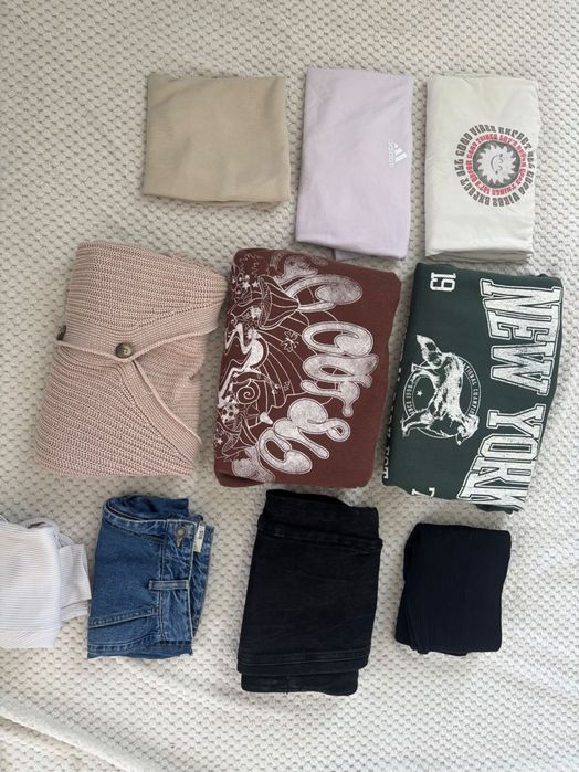 zestaw ubrania damskie bershka house stradivarius adidas