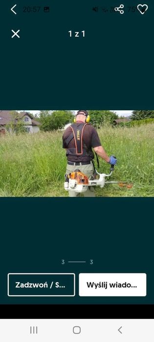 Oferuje koszenie trawy lub innych zarosli kosa spalinowa