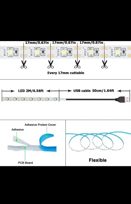 Светодиодна LED лента 5 метрів 5 v USB опт
