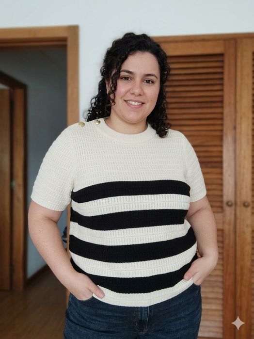 Camisola de malha texturizada MO Woman – Riscas Marinheiras