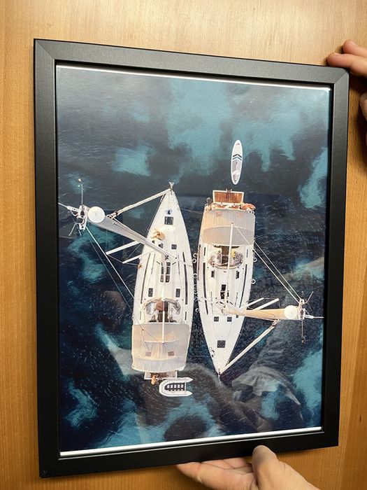 Quadro vista aérea dos barcos