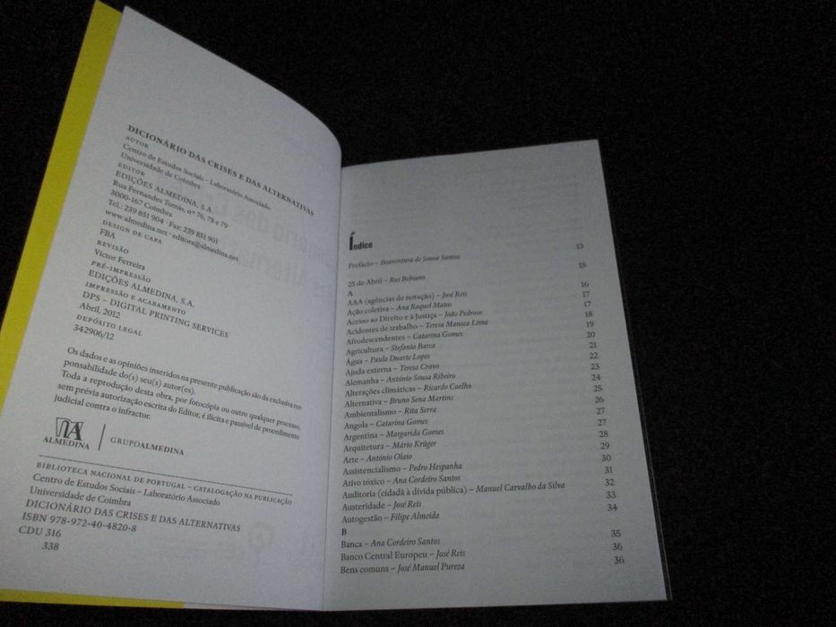 Livro Dicionário das Crises e das Alternativas