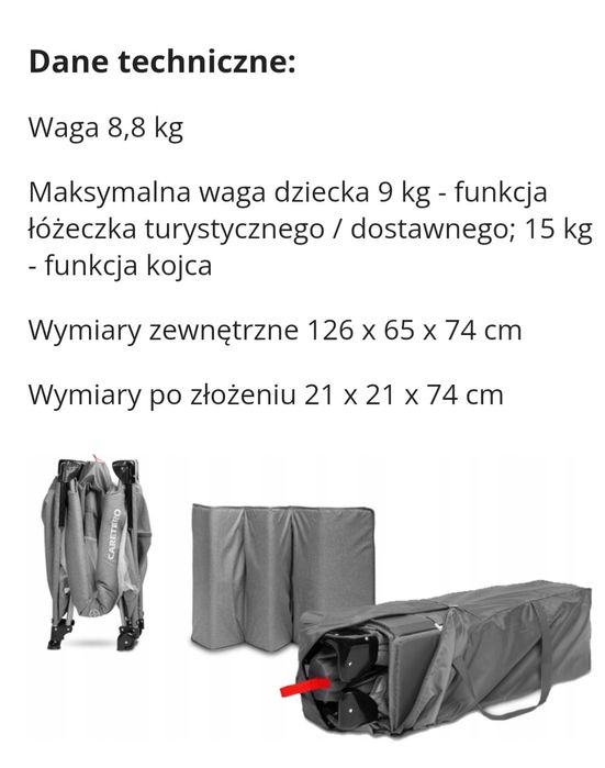 Łóżeczko turystyczne Esti CARETERO