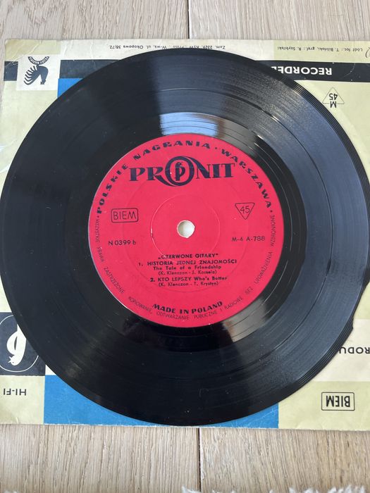 Czerwone Gitary – single 7” Pronit – Lubisz gdy się gniewam