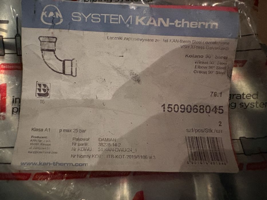 Kolano kan therm steel 76,1 4szt