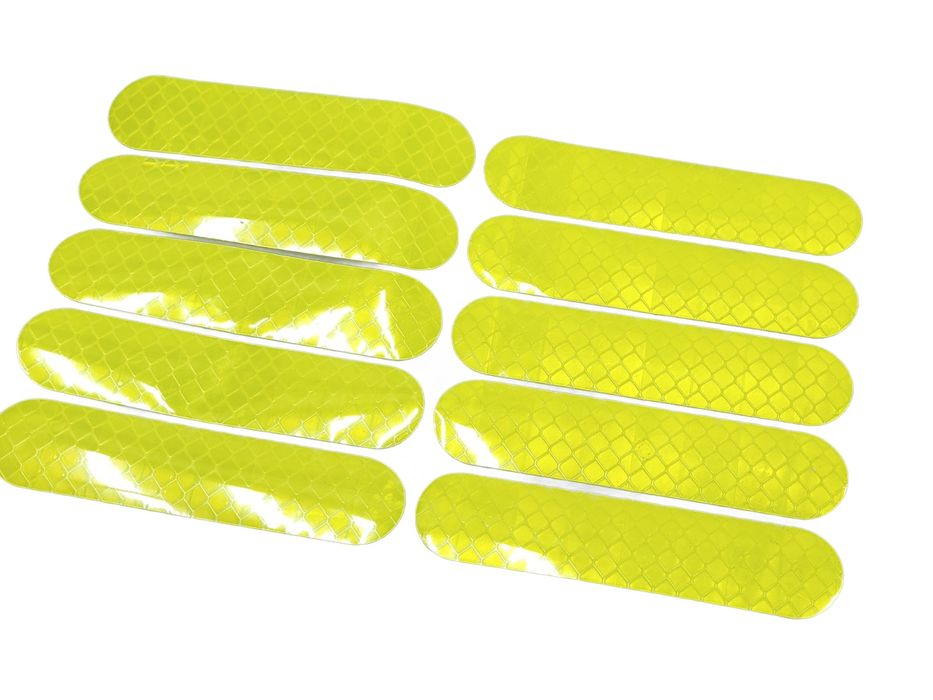 NOWE Paski odblaskowe naklejki seledynowe 10 szt. samoprzylepne