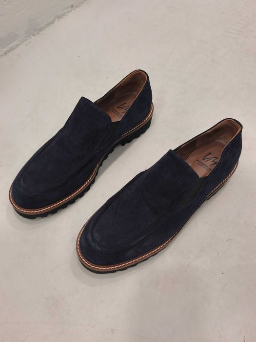 Loafers Via Mercanti em Camurça Azul (Tam. 41) — Como Novos