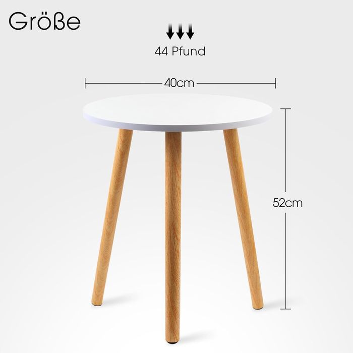 Gemsaya stolik okrągły boczny biały 40x40x52cm regał nowoczesny MDF

G