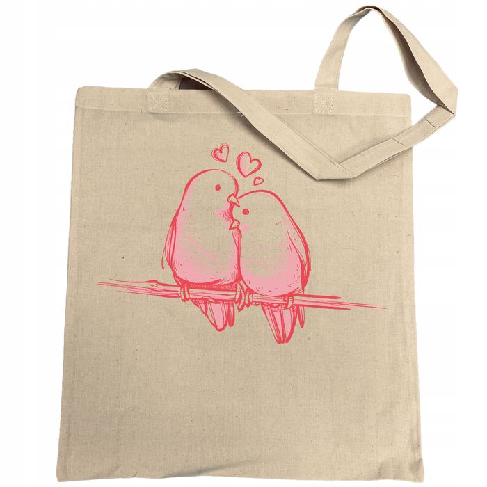 walentynki torba na zakupy zakochane ptaszki