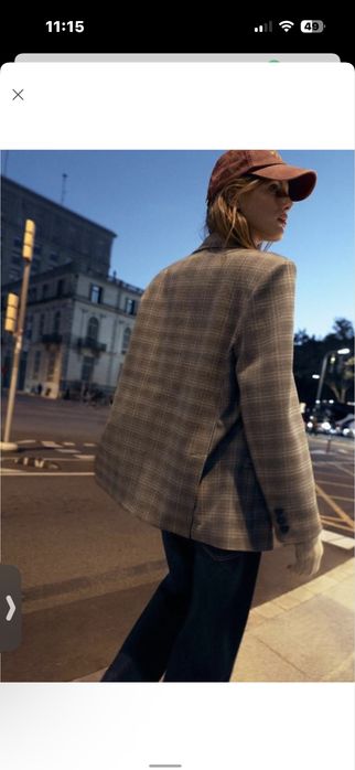 Жакет в клітинку оверсайз zara хл