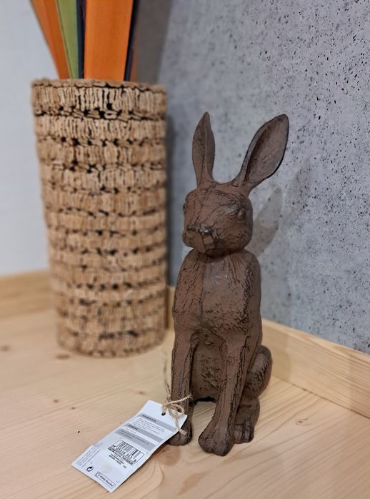 Żeliwna figurka Zając M&S Garden | Solidna Ozdoba Ogrodowa 27cm Żeliwo