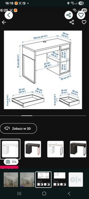 Biurko ikea białe Micke